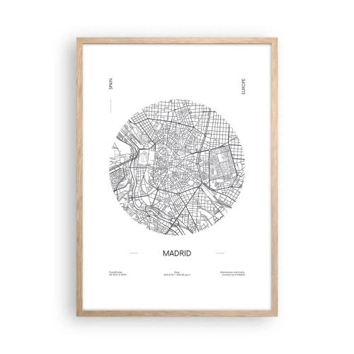 Affiche dans un chêne clair - Poster - Anatomie de Madrid - 50x70 cm