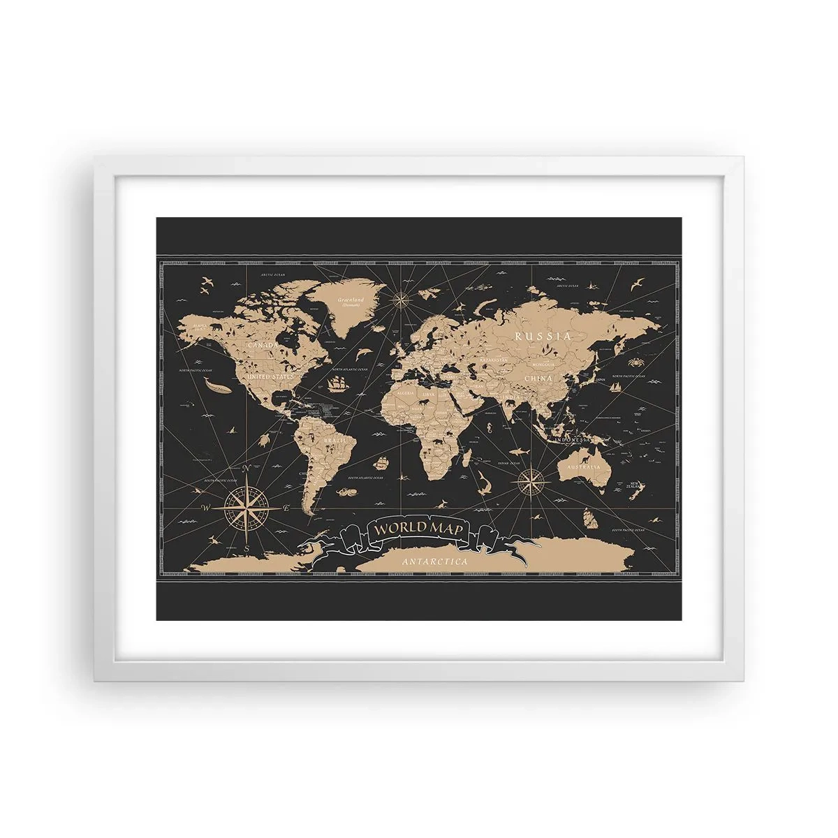 Affiche dans un cadre blanc - Poster - Les limites de mon monde - 50x40 cm