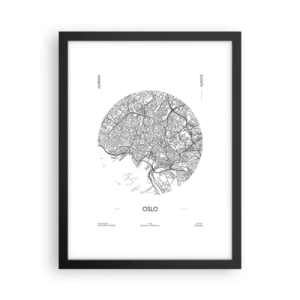 Affiche dans un cadre noir - Poster - Anatomie d’Oslo - 30x40 cm