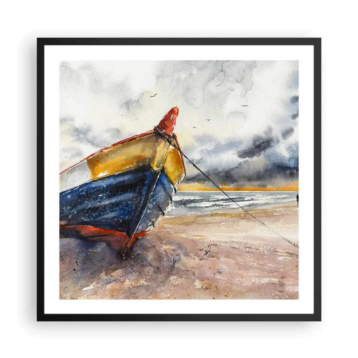 Affiche dans un cadre noir - Poster - Repos sur le rivage - 60x60 cm