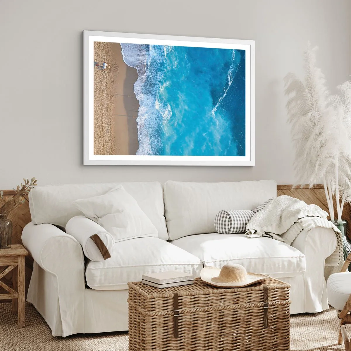 Affiche dans un cadre blanc - Poster - La force du bleu - 50x40 cm