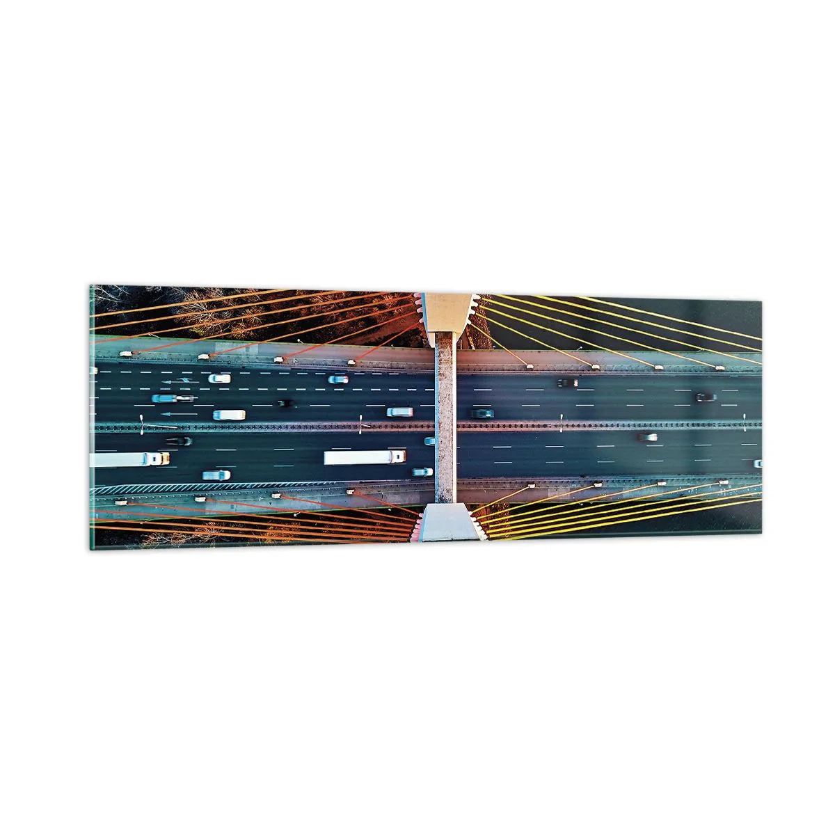 Impression sur verre - Image sur verre - Au dessus de l'eau et de la forêt - 90x30 cm