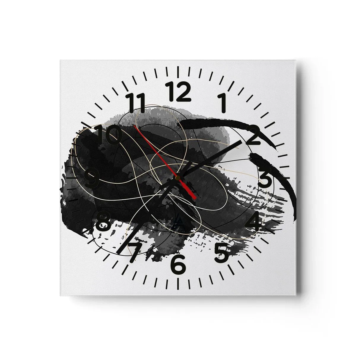 Horloge murale - Pendule murale - Fait de noir - 40x40 cm