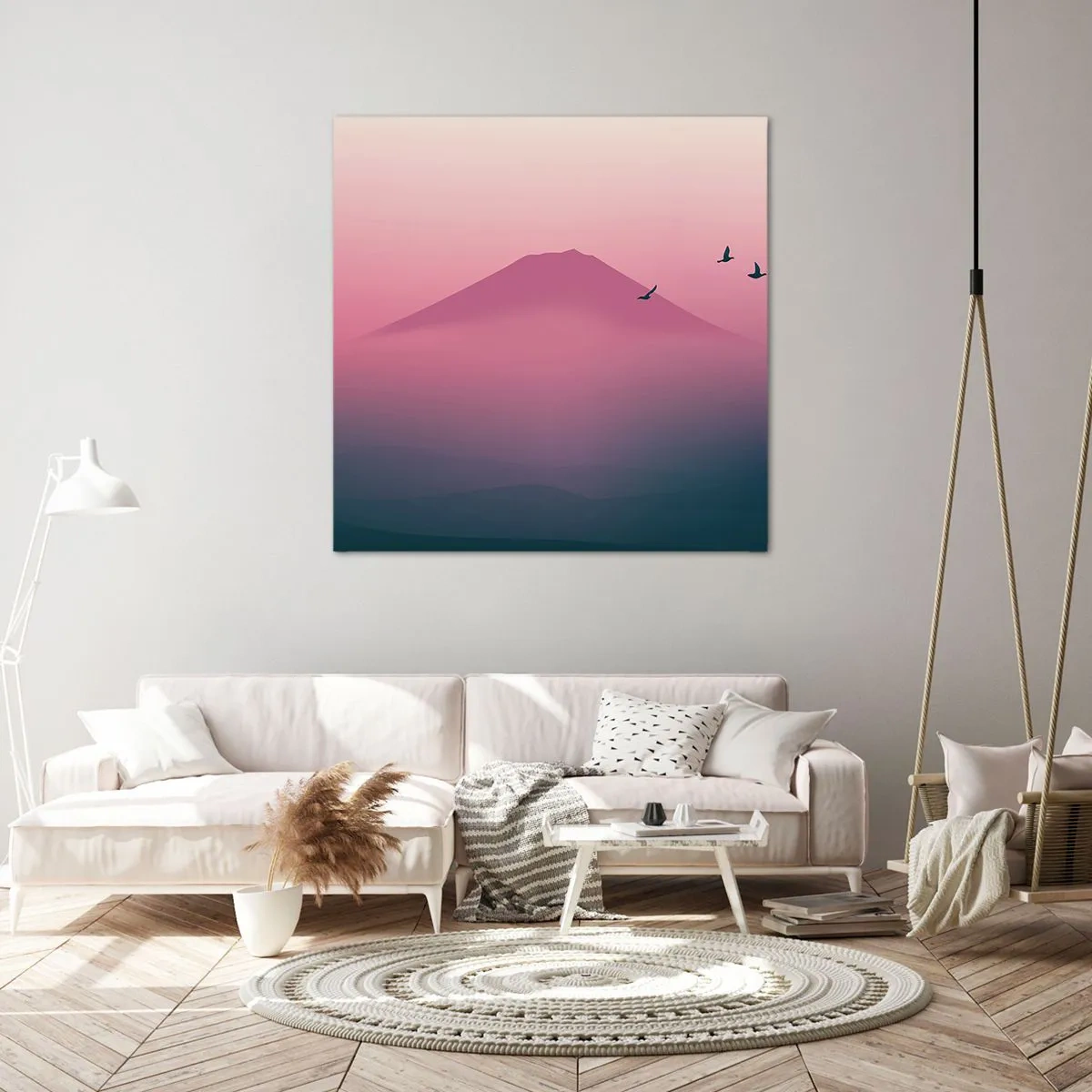 Impression sur toile - Image sur toile - Des pèlerins au dessus des nuages - 40x40 cm