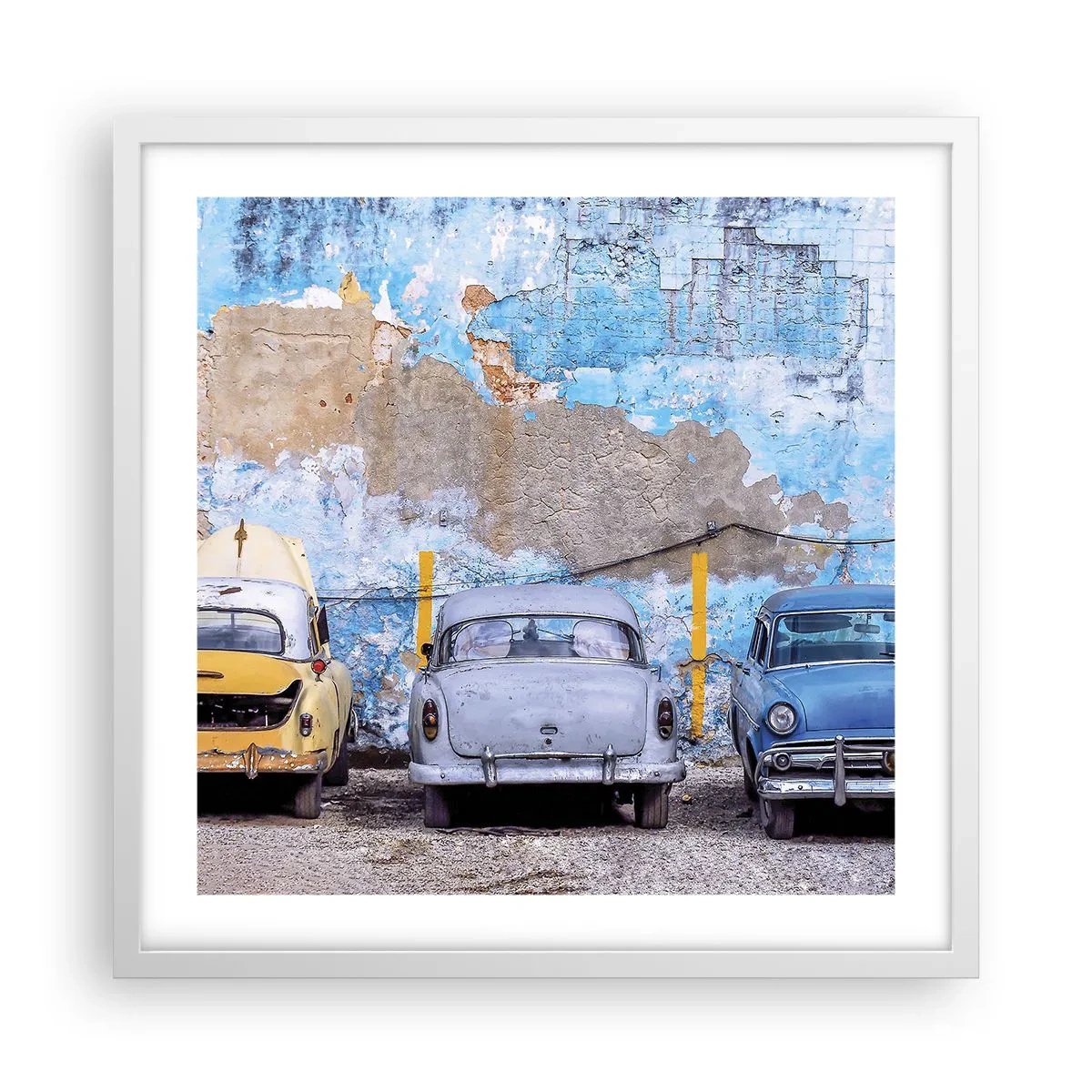 Affiche dans un cadre blanc - Poster - Rencontre de vétérans - 50x50 cm