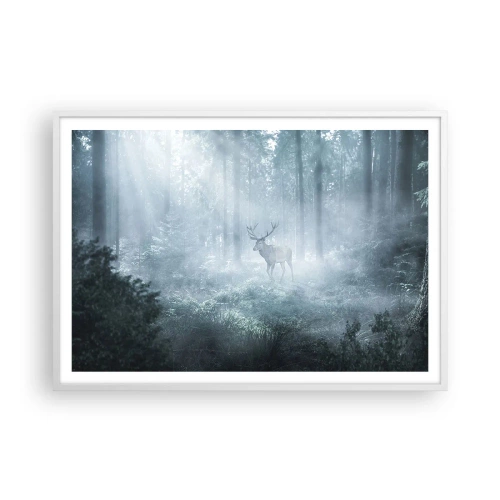 Affiche dans un cadre blanc - Poster - Visite matinale du domaine - 100x70 cm