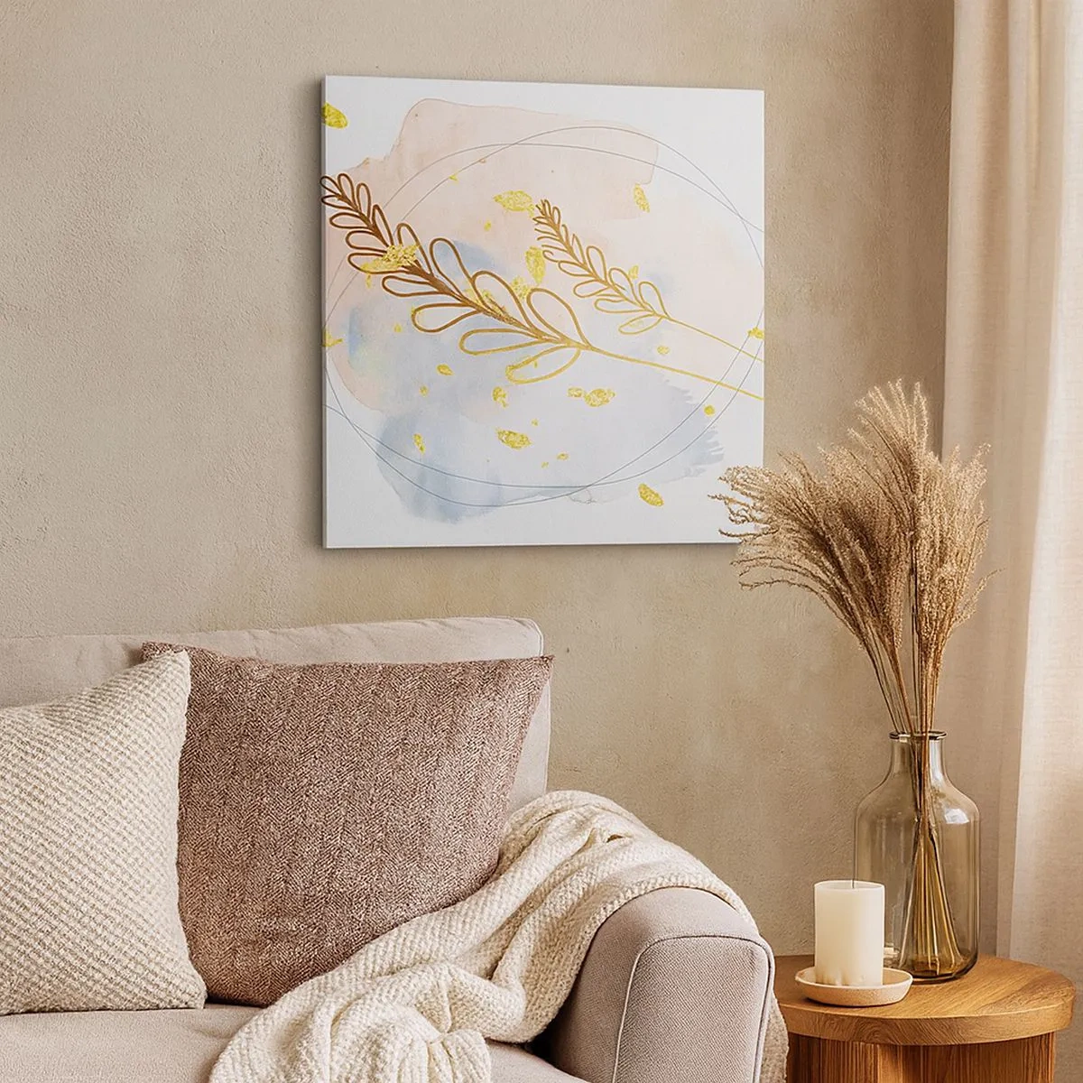 Impression sur toile - Image sur toile - Explosion d'or - 30x30 cm