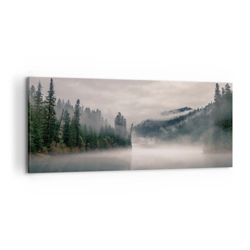 Impression sur toile - Image sur toile - Reflet dans le brouillard - 100x40 cm