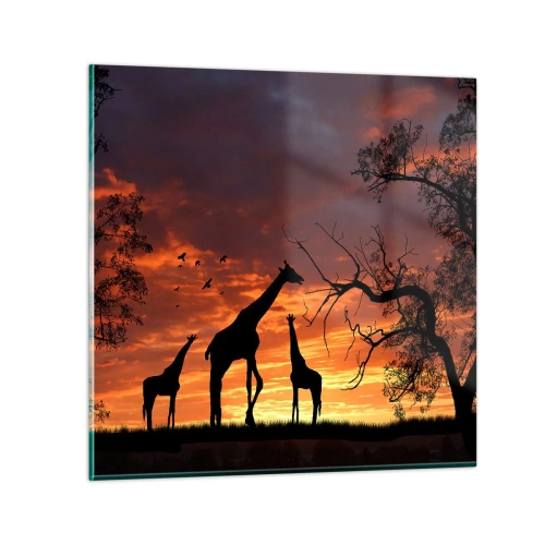 Impression sur verre - Image sur verre - Un petit dîner avec vos proches - 30x30 cm