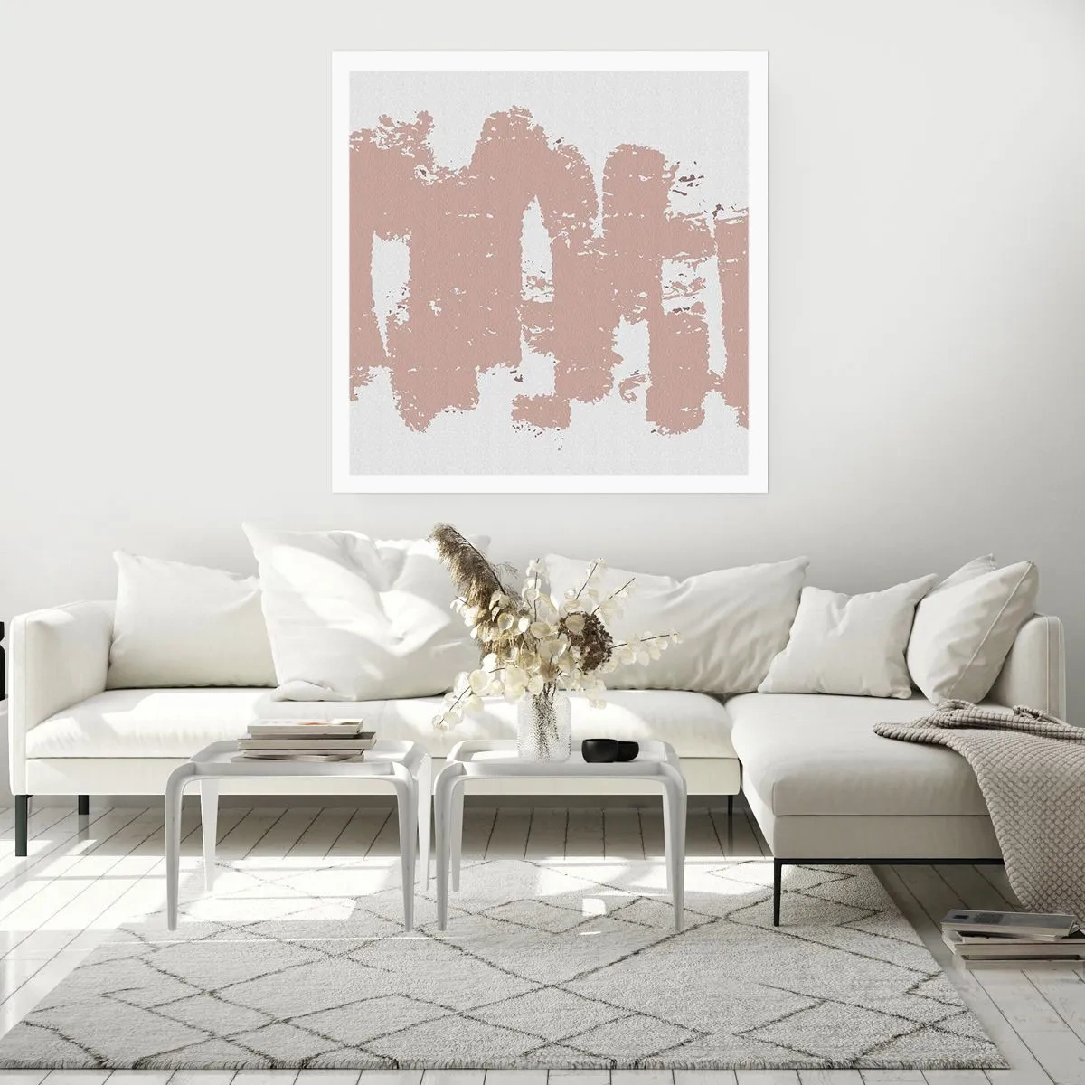 Affiche - Poster - Abstraction en rose tendre - 60x60 cm