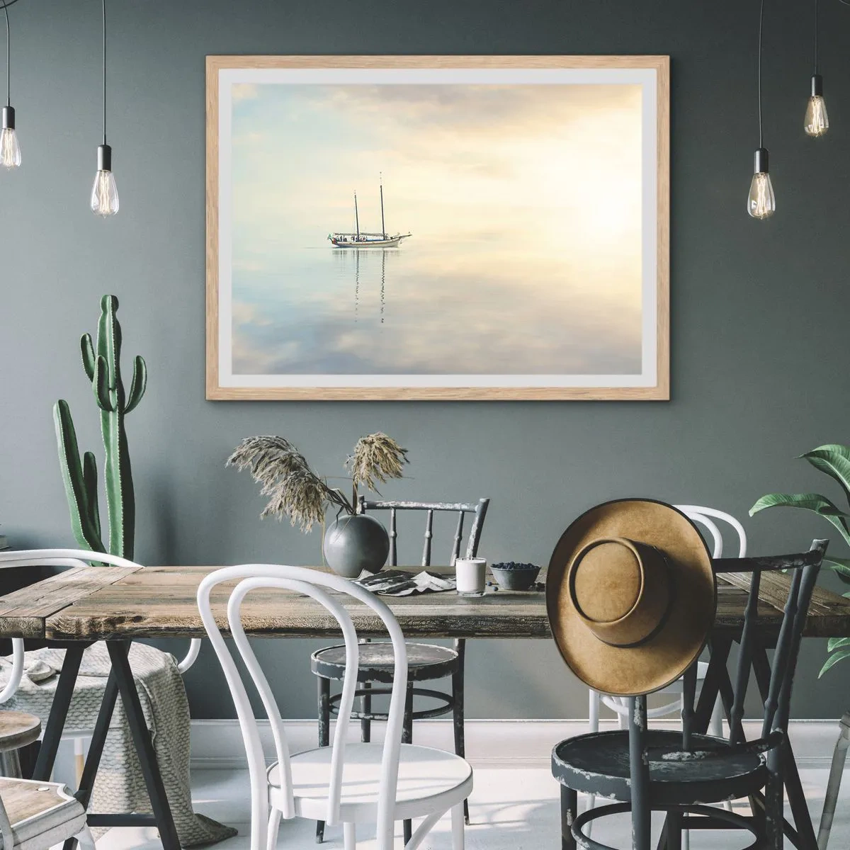 Affiche dans un chêne clair - Poster - Dans une mer de silence - 40x30 cm