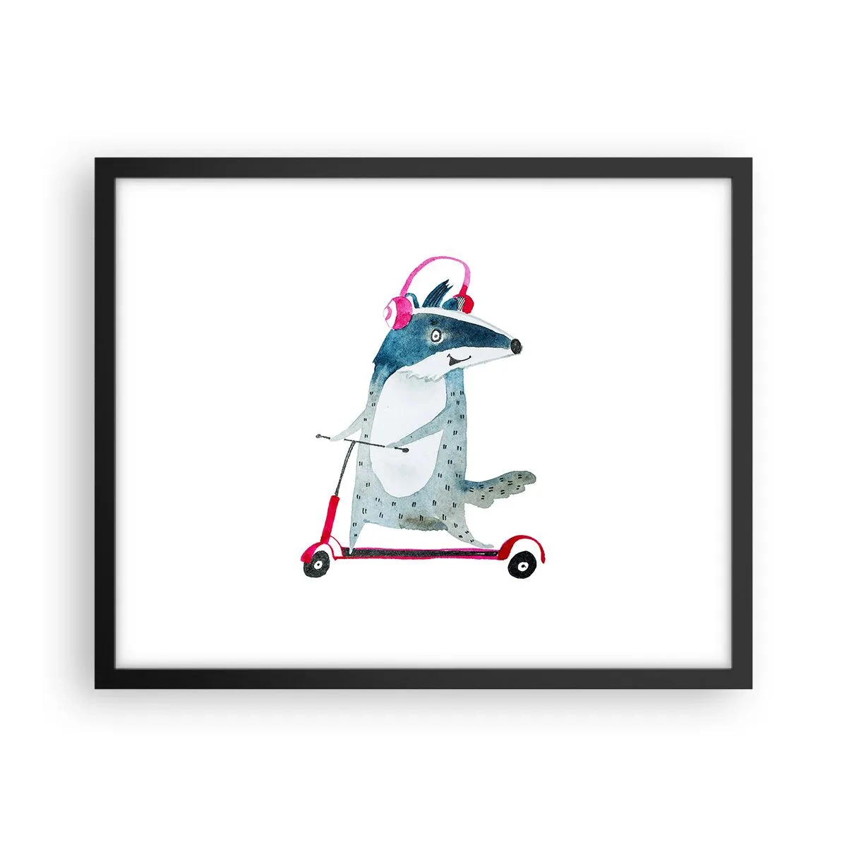 Affiche dans un cadre noir - Poster - La joie du blaireau - 50x40 cm