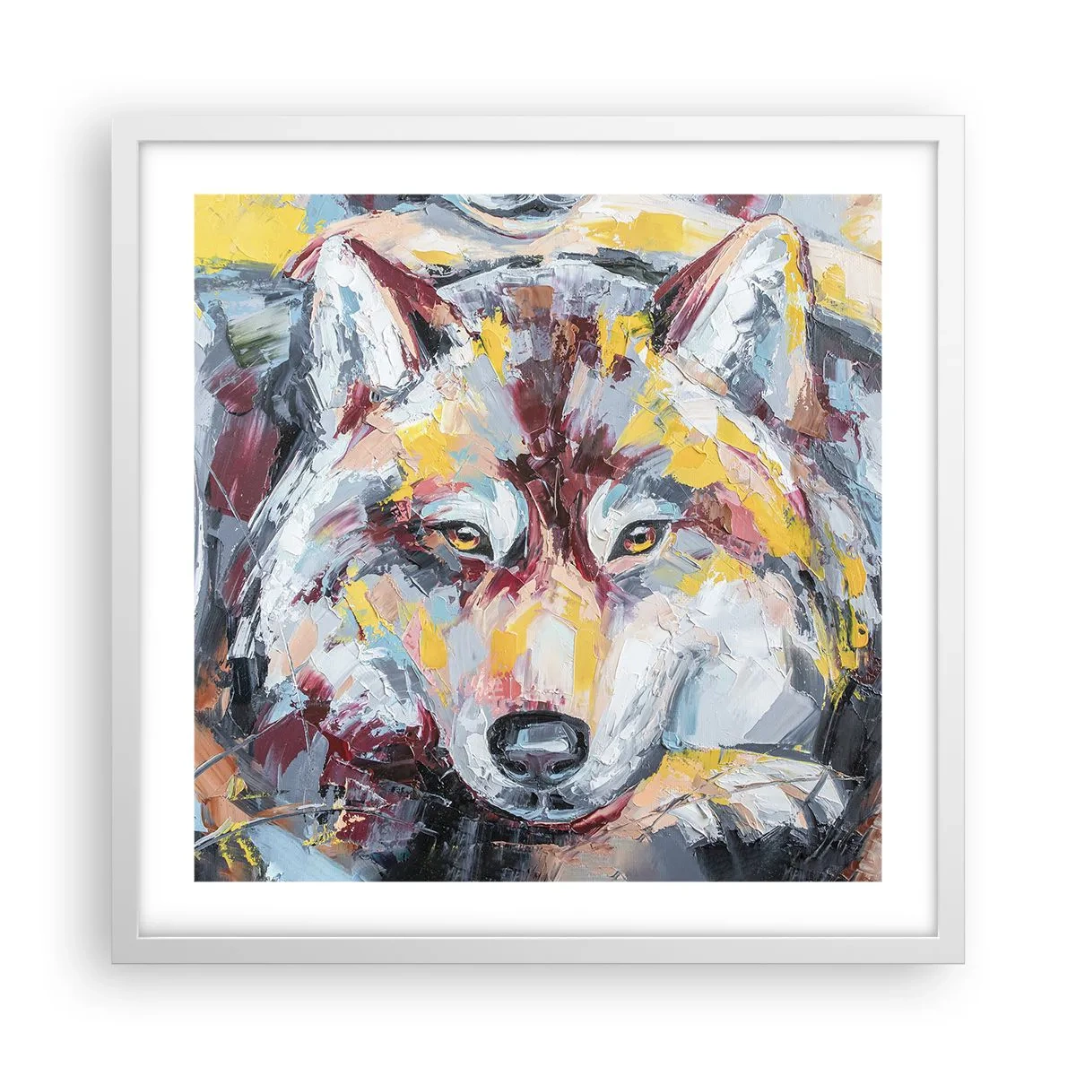 Affiche dans un cadre blanc - Poster - En paix au milieu des siens - 50x50 cm