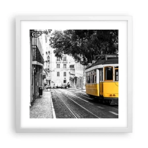 Affiche dans un cadre blanc - Poster - Et du fado en arrière-plan - 40x40 cm