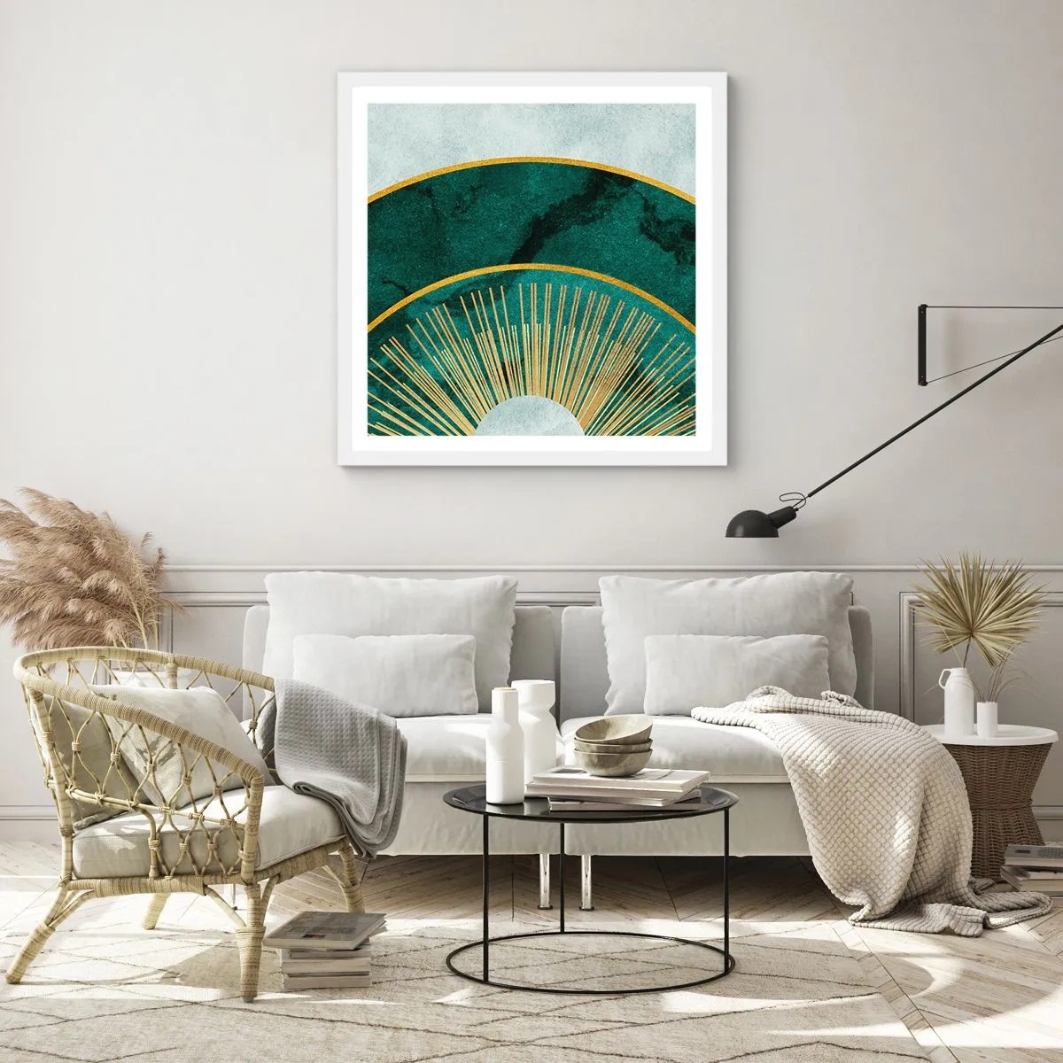 Affiche dans un cadre blanc - Poster - Un autre système solaire - 60x60 cm