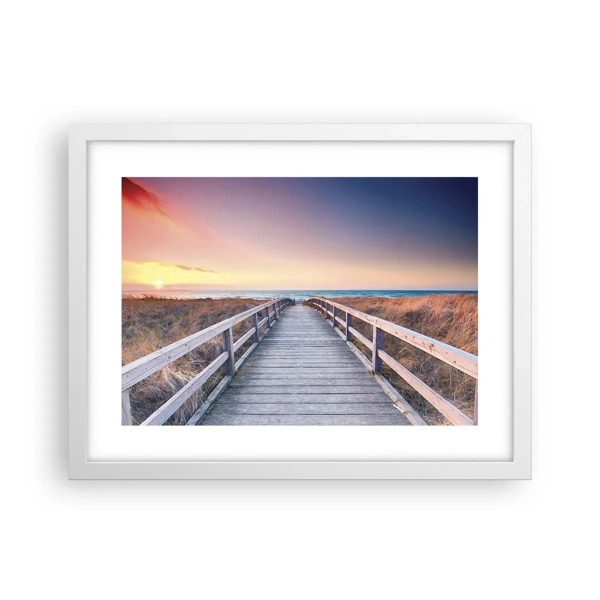 Affiche dans un cadre blanc - Poster - Aurore baltique du soir - 40x30 cm