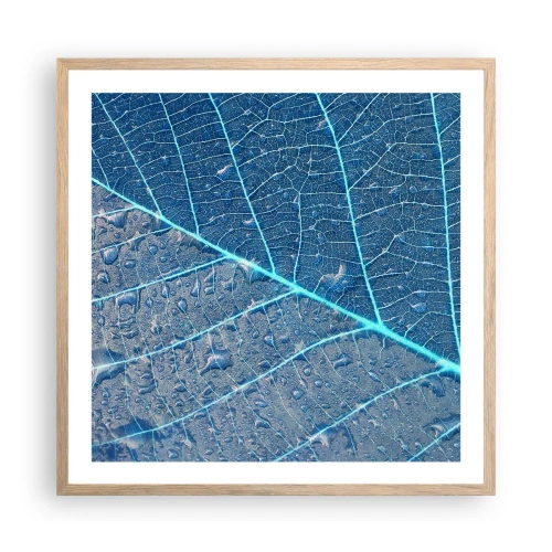 Affiche dans un chêne clair - Poster - La vie en bleu - 60x60 cm