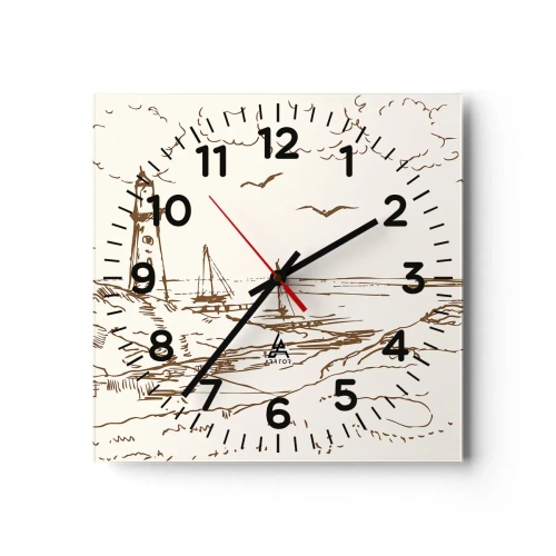 Horloge murale - Pendule murale - Esquisse de souvenirs d'été - 40x40 cm