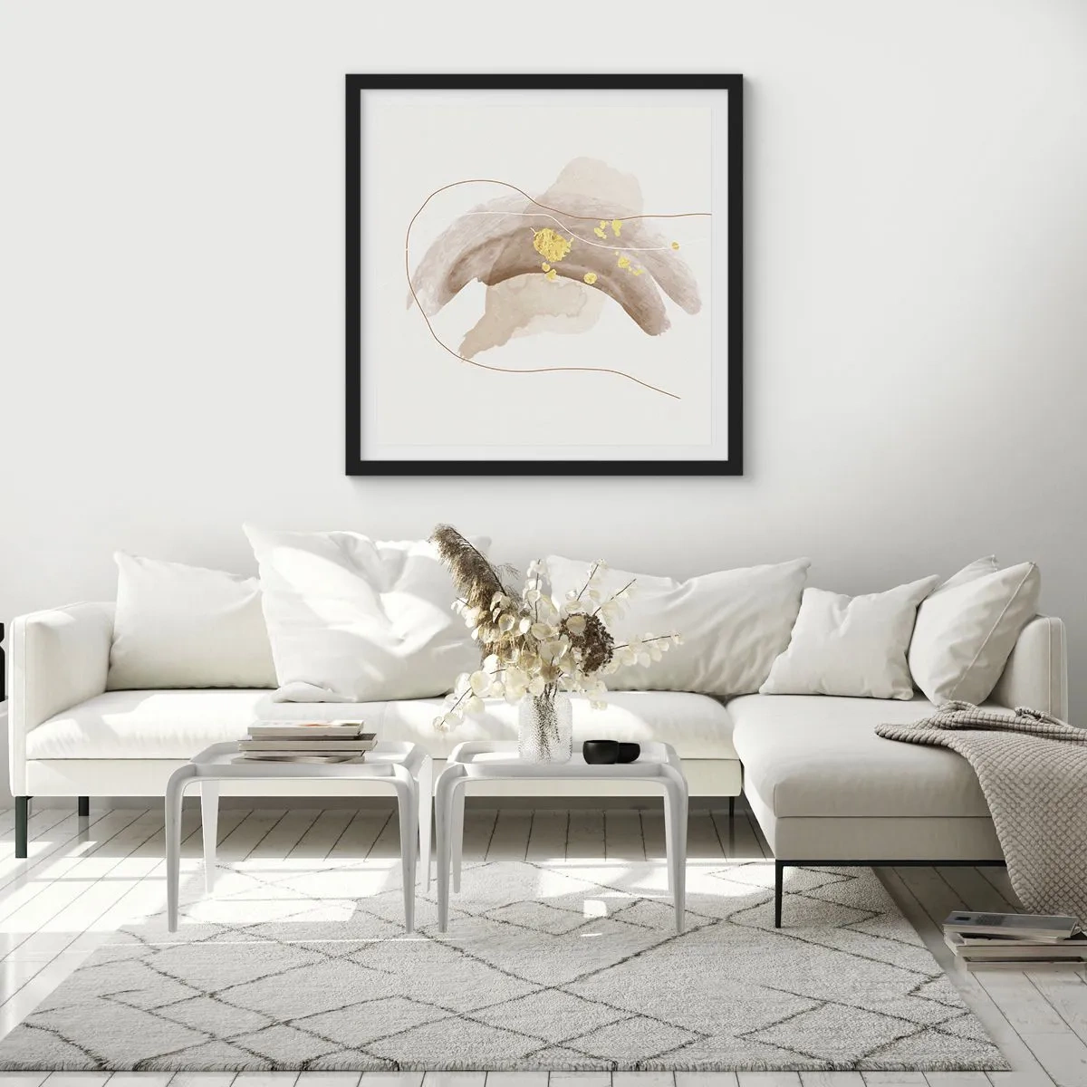 Affiche dans un cadre noir - Poster - rencontré dans l'espace - 60x60 cm