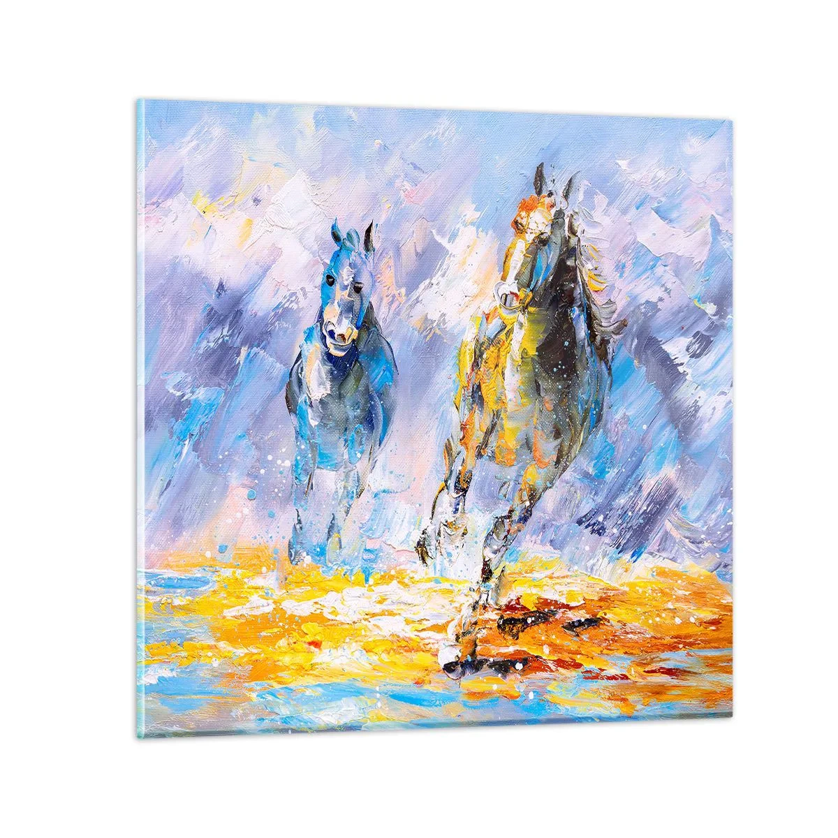 Impression sur verre - Image sur verre - À travers l'éblouissement du galop - 60x60 cm