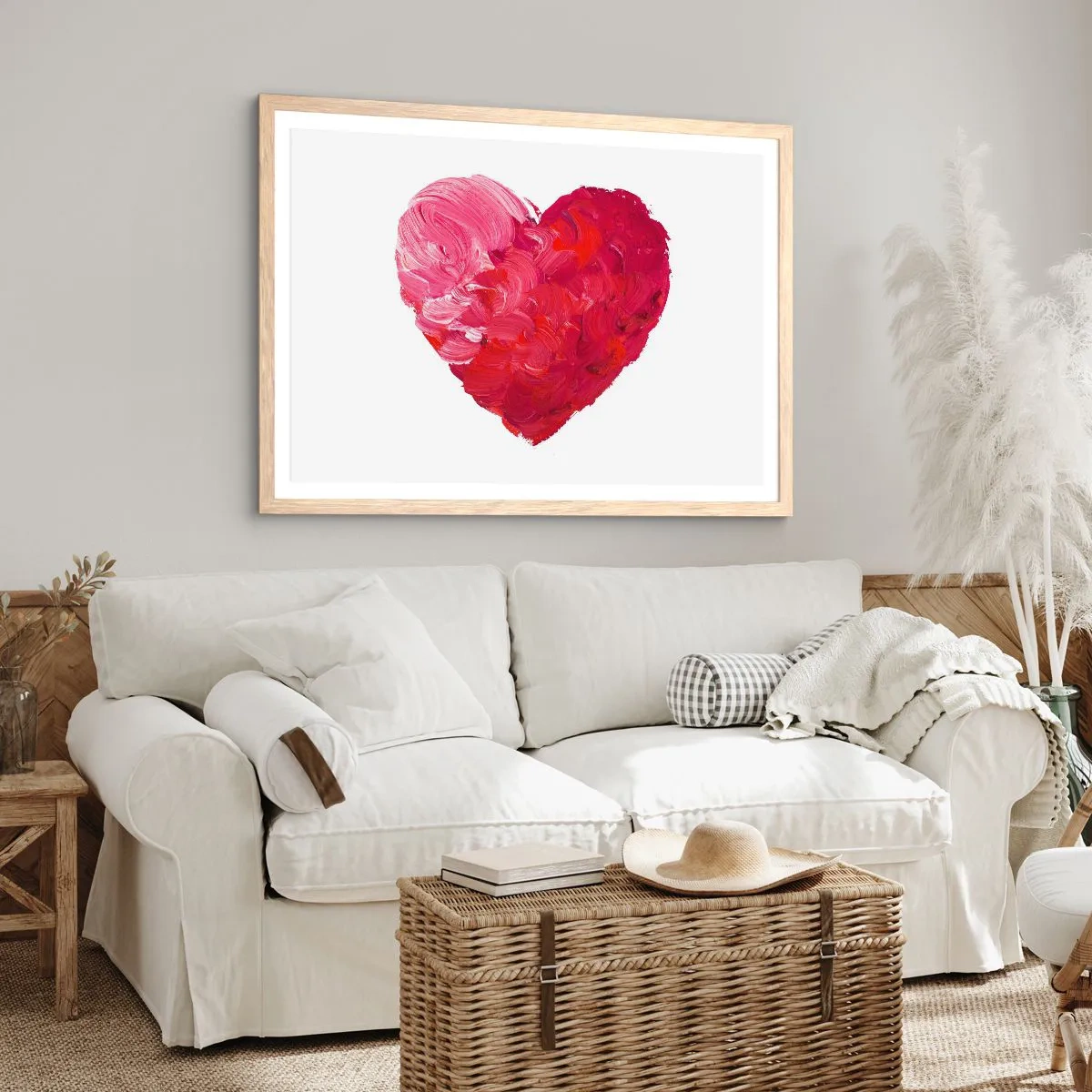 Affiche dans un chêne clair - Poster - All you need is love - 100x70 cm
