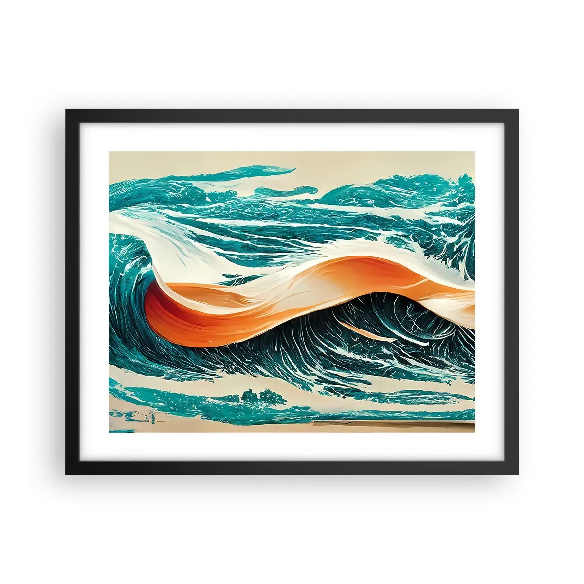 Affiche dans un cadre noir - Poster - Le rêve d'un surfeur - 50x40 cm