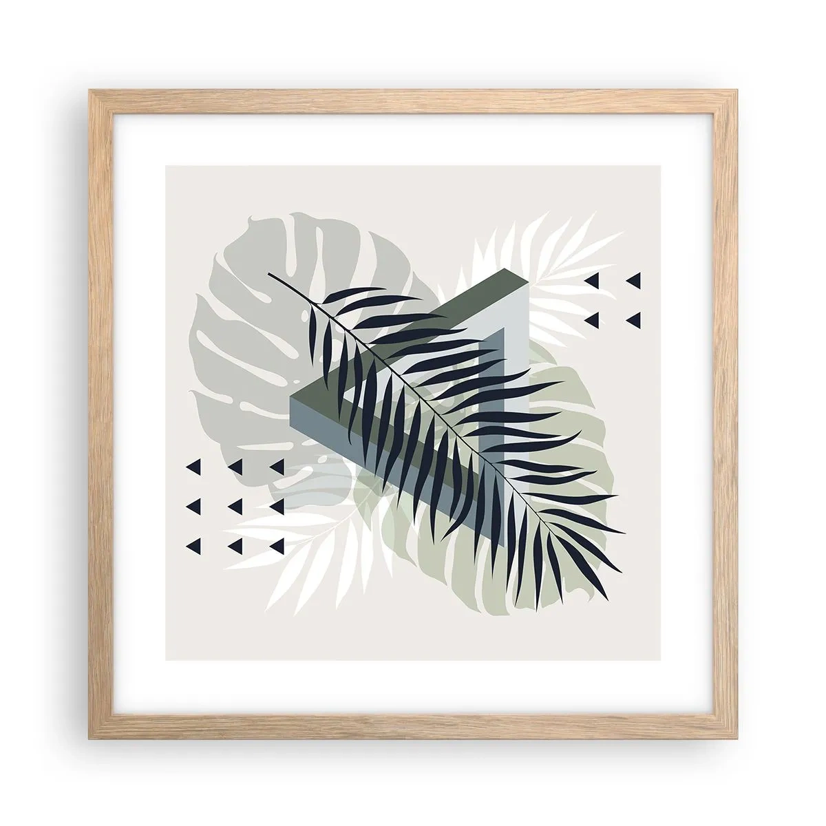 Affiche dans un chêne clair - Poster - Nature et géométrie - deux odres? - 40x40 cm
