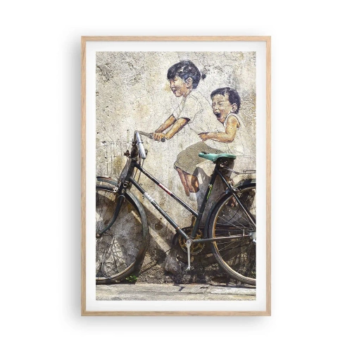 Affiche dans un chêne clair - Poster - Vrai ou faux? - 61x91 cm