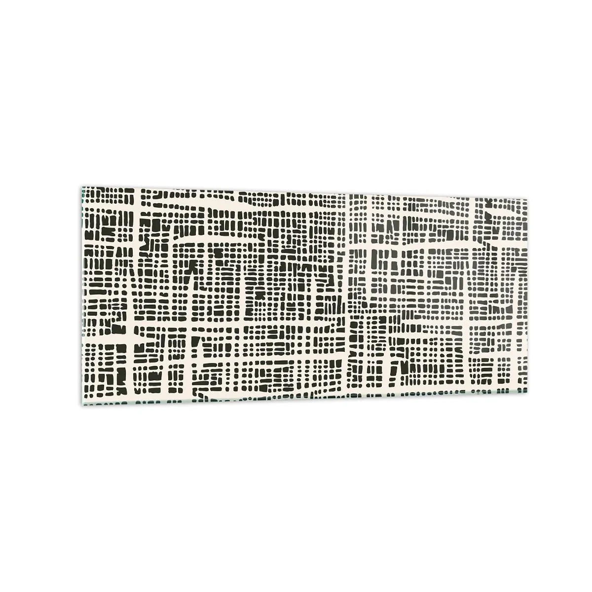 Impression sur verre - Image sur verre - Un motif géométrique ressemblant à une grille sur un fond clair - 120x50cm - Composition tissée - Décoration murale moderne pour le salon et la chambre ARTTOR