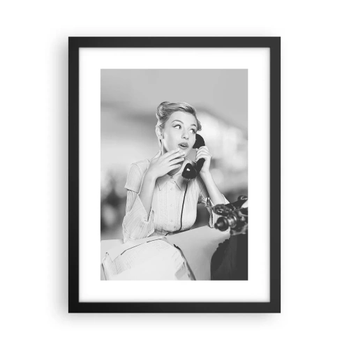 Affiche dans un cadre noir - Poster - Hello! Ici les années 50 - 30x40 cm