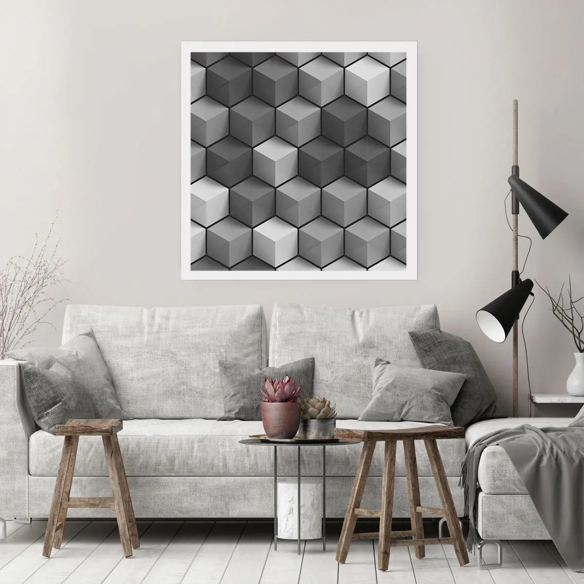 Affiche - Poster - Puzzle cubiste - 40x40 cm