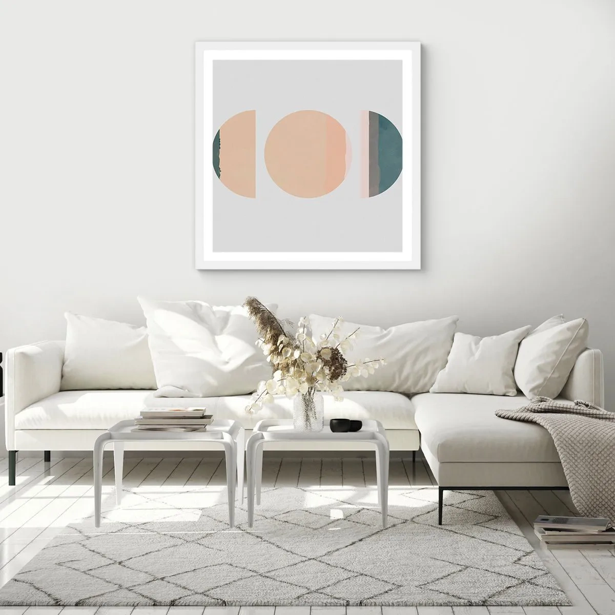 Affiche dans un cadre blanc - Poster - Cercles après cercles - 40x40 cm