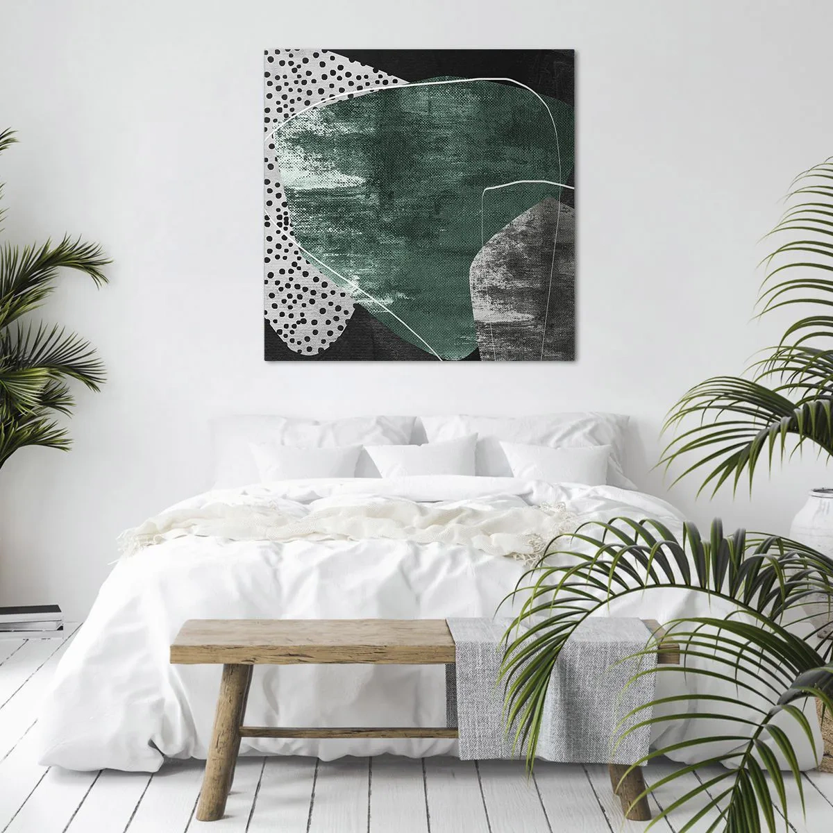 Impression sur toile - Image sur toile - Abstraction colorée avec feuille d'or - 70x70 cm