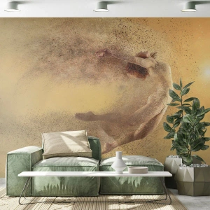 Papier Peint Photo Premium Canvas - Une figure en mouvement dynamique avec un effet de désintégration - 100x70cm - Dans le ravissement de la danse - Décoration murale moderne pour le salon et la chambre ARTTOR