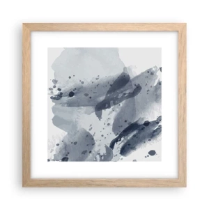 Affiche dans un chêne clair - Poster - Étude de la nature de l'eau - 30x30 cm