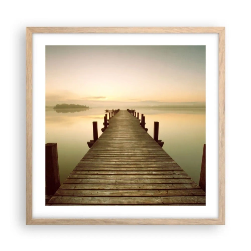 Affiche dans un chêne clair - Poster - L'aube, les premières lueurs, le jour  - 50x50 cm