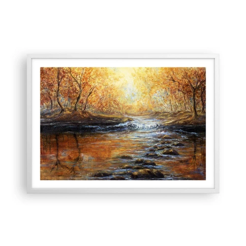 Affiche dans un cadre blanc - Poster - Le ruisseau d'or - 70x50 cm