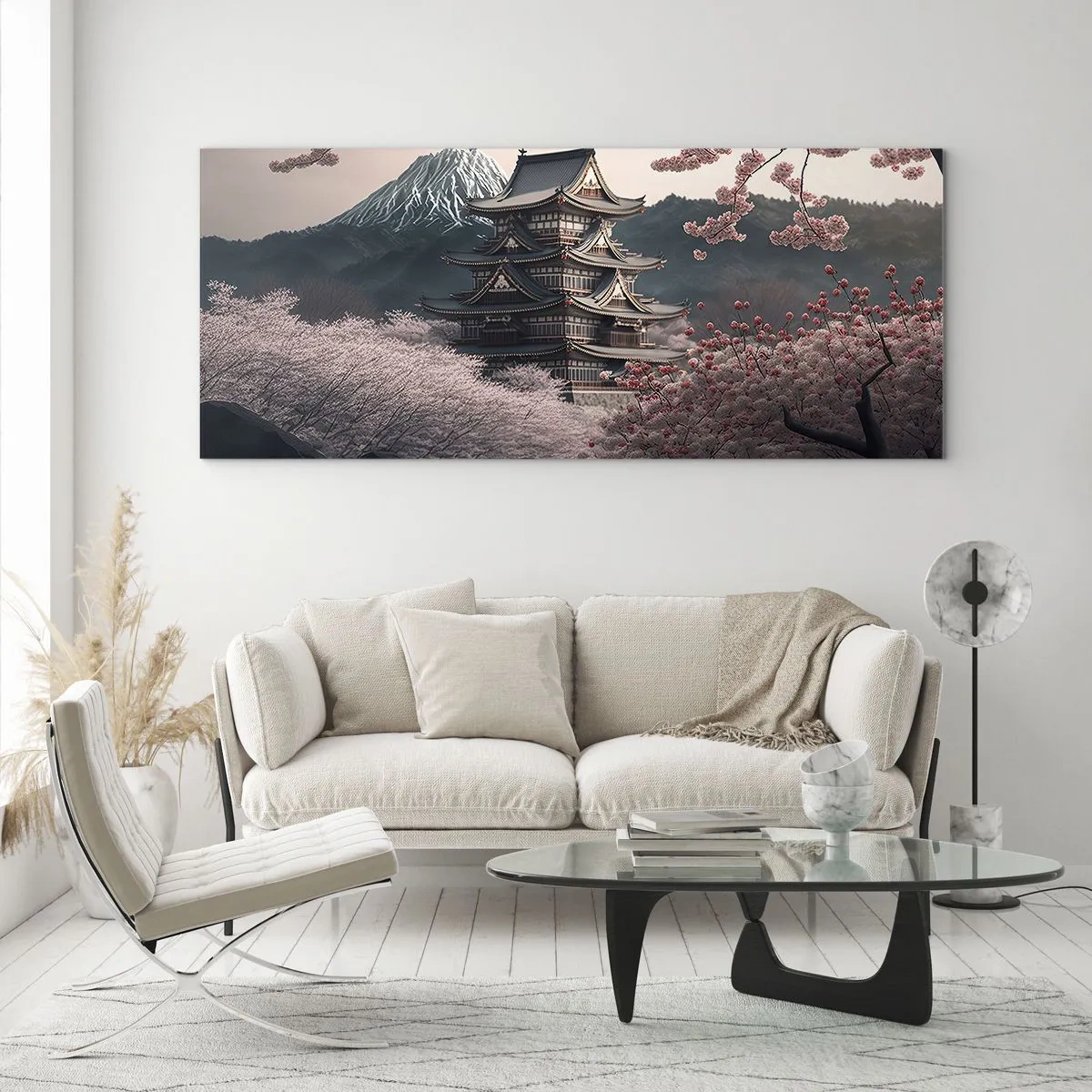 Impression sur verre - Image sur verre - Le pays des cerisiers en fleurs - 100x40 cm