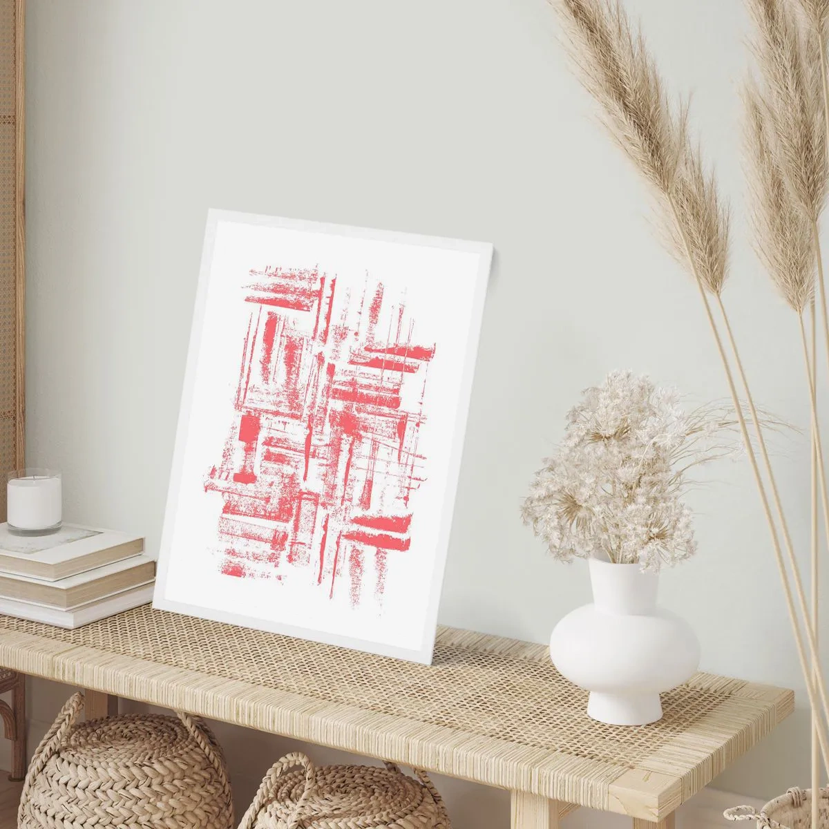 Affiche dans un cadre blanc - Poster - La ville rouge - 61x91 cm
