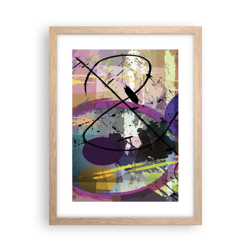 Affiche dans un chêne clair - Poster - Vous pouvez aller tout droit ou autour - 30x40 cm