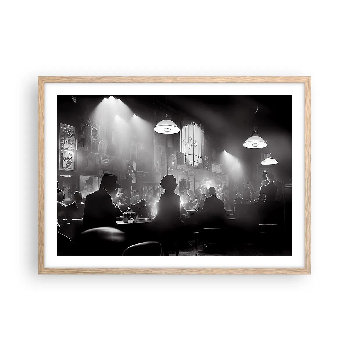 Affiche dans un chêne clair - Poster - Dans une ambiance jazz - 70x50 cm
