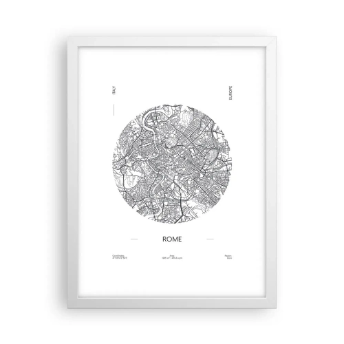 Affiche dans un cadre blanc - Poster - Anatomie de Rome - 30x40 cm