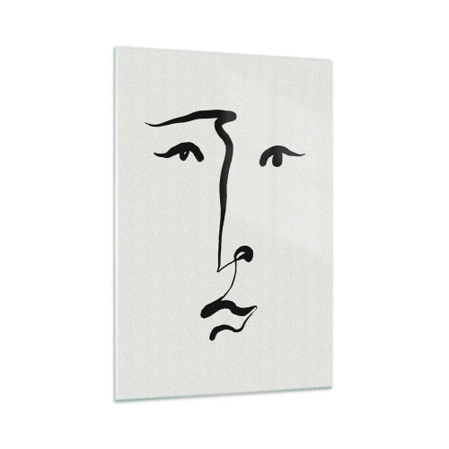 Impression sur verre - Image sur verre - Portrait avec une seule ligne - 70x100 cm