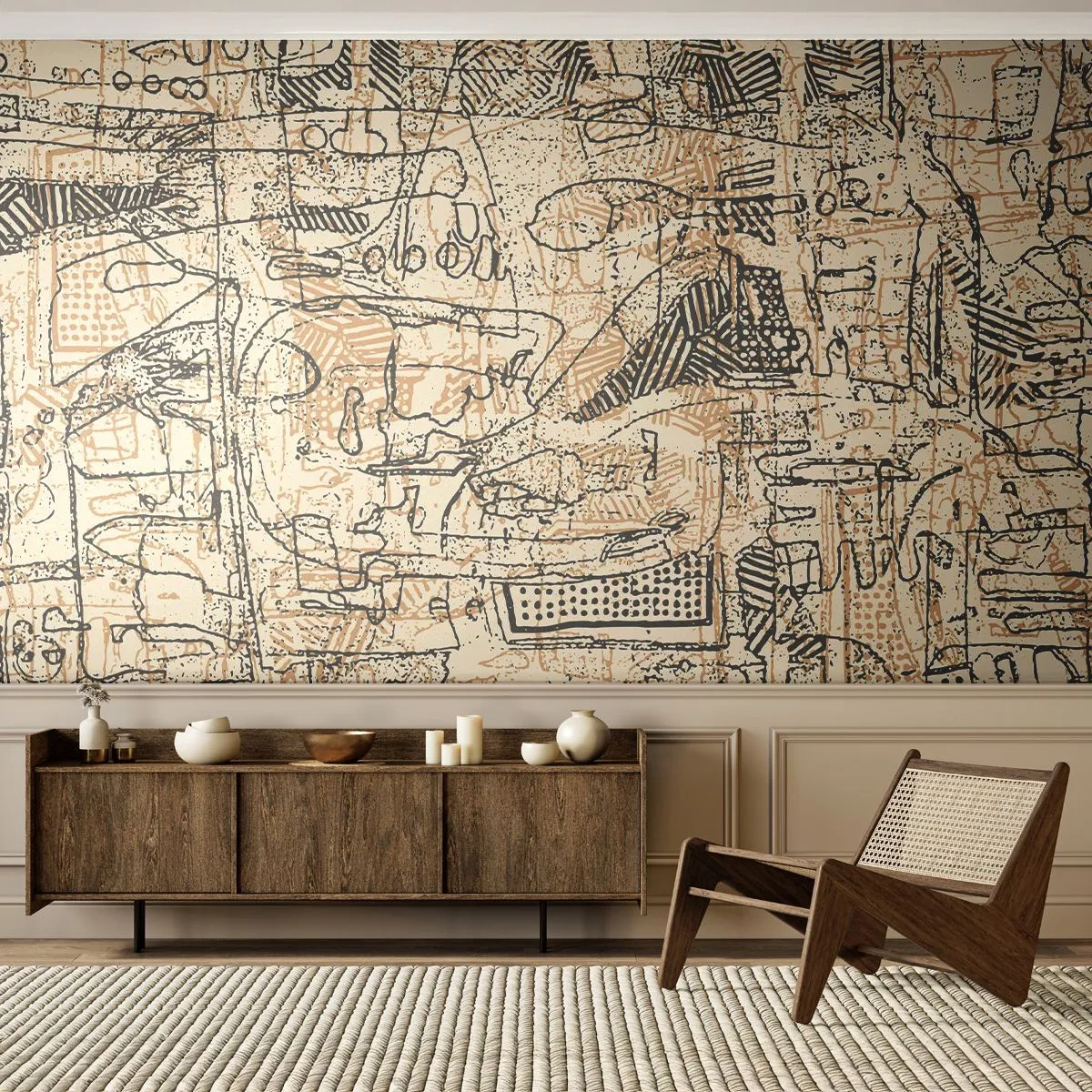 Papier Peint Photo Premium Sand - Il attend d'être décodé - Graphique, Morceau, Abstraction - 350x256 cm