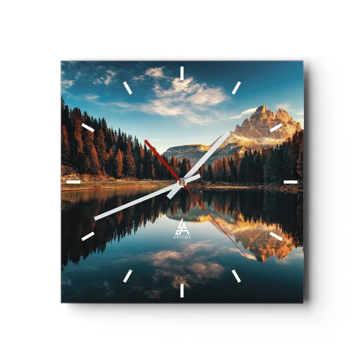 Horloge murale - Pendule murale - Double paysage - 40x40 cm