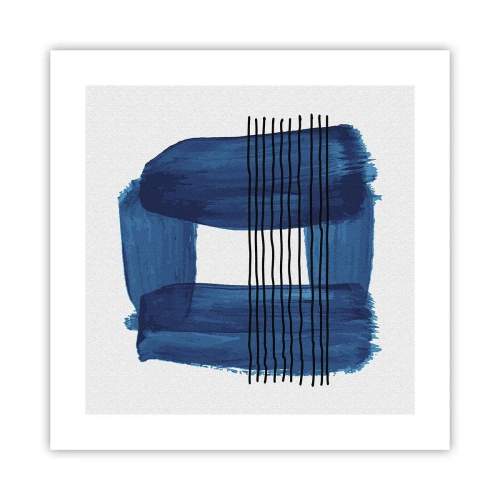 Affiche - Poster - Composition noire-bleue - 40x40 cm