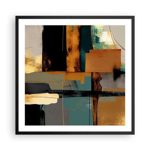 Affiche dans un cadre noir - Poster - Abstraction – lumière et ombre - 60x60 cm