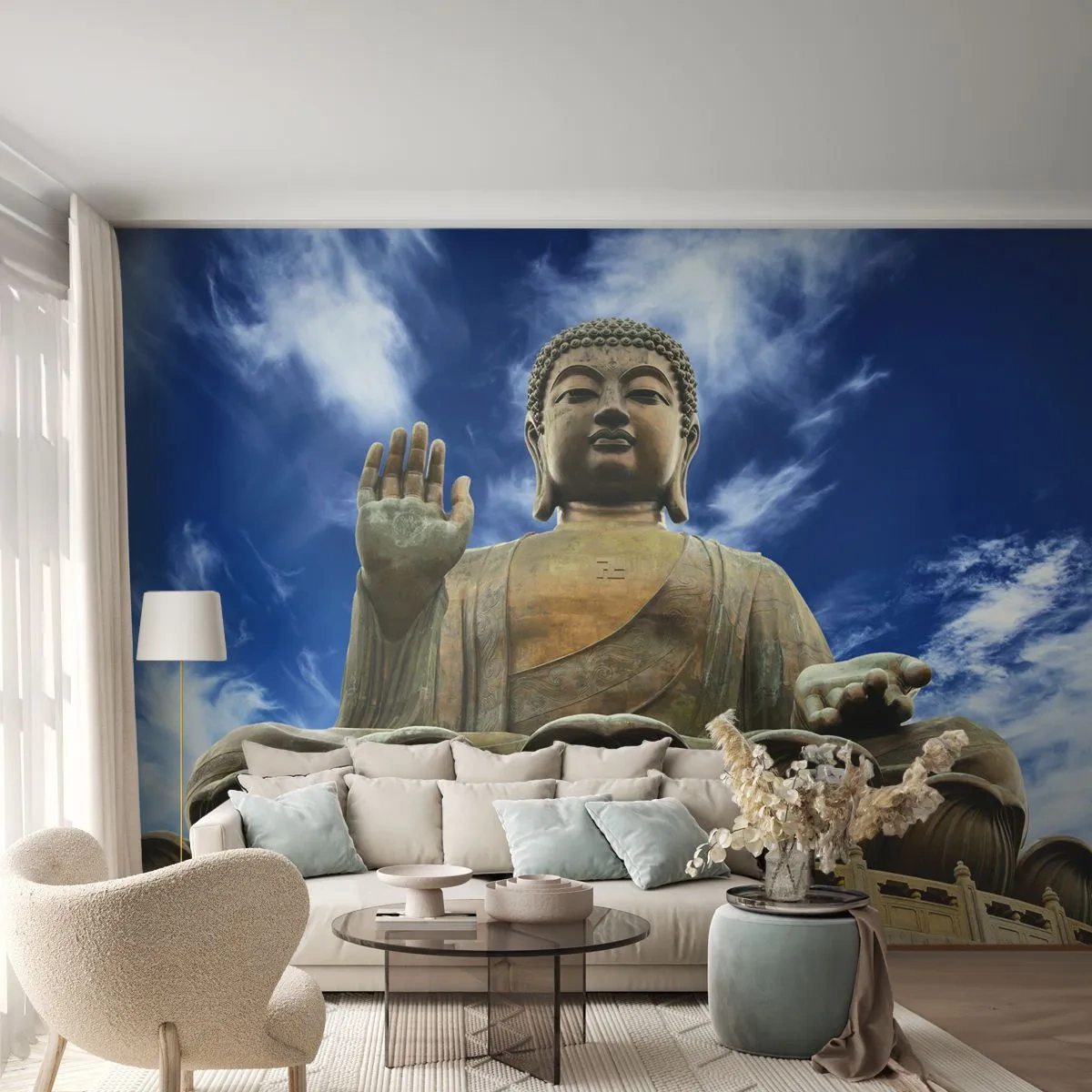Papier Peint Photo Premium Canvas - Vivre sans peur - Bouddha, Religion, Asie - 350x256 cm