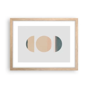 Affiche dans un chêne clair - Poster - Cercles après cercles - 40x30 cm