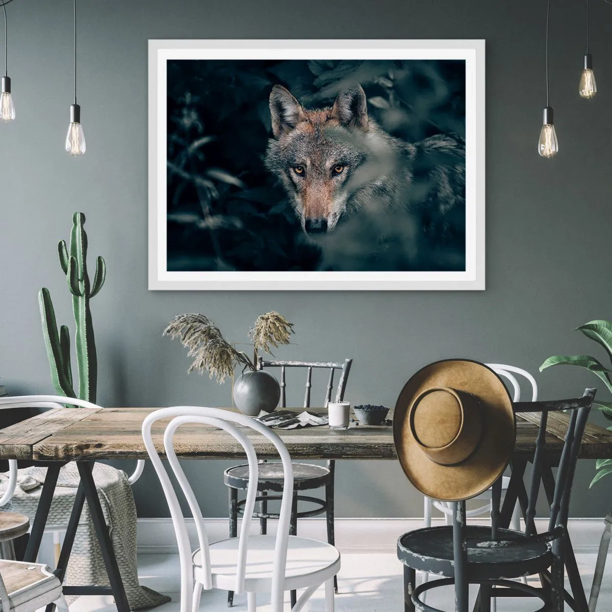 Affiche dans un cadre blanc - Poster - Chasseur - 40x30 cm